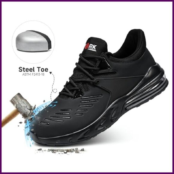 Steel Toe Non-Slip Waterproof Work Shoes Women's Sneakers Slip-On - Picture 5 of 8